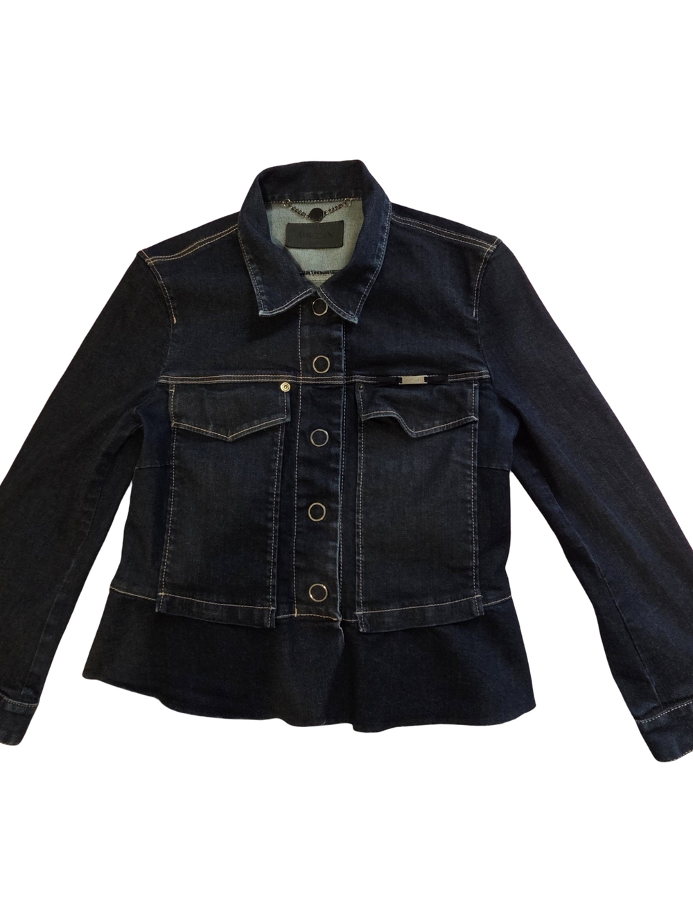 Marc Cain Women'sNavy Denim Peplum-Trim Jacket